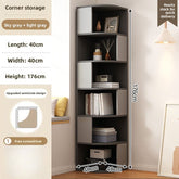 Solid wood corner bookcase Living room corner triangular cabinet Middle antique shelf Wall corner floor corner cabinet Children's bookshelf